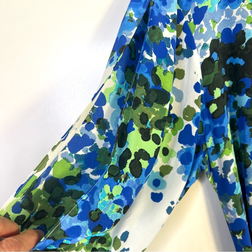 STELLA MCCARTNEY Olivia Floral Silk Shirt Midi Dress Blue - Picture 7 of 16